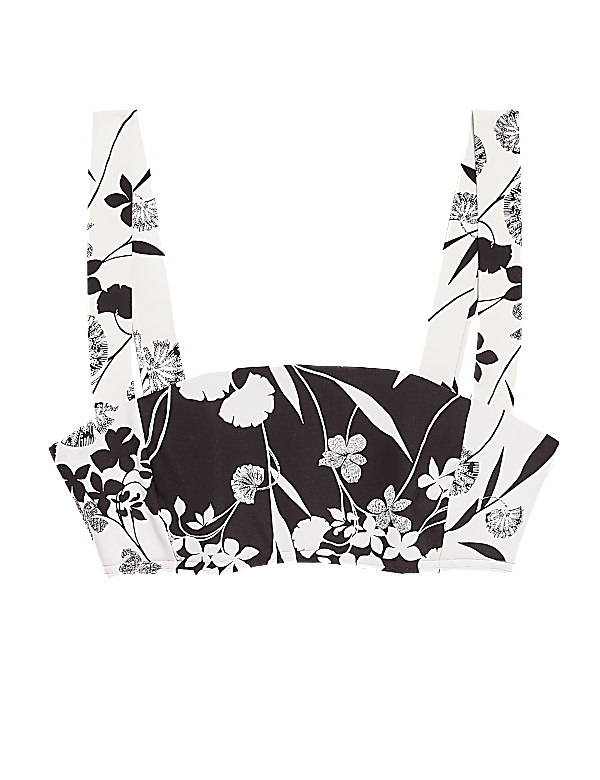 Floral Square Neck Bikini Top