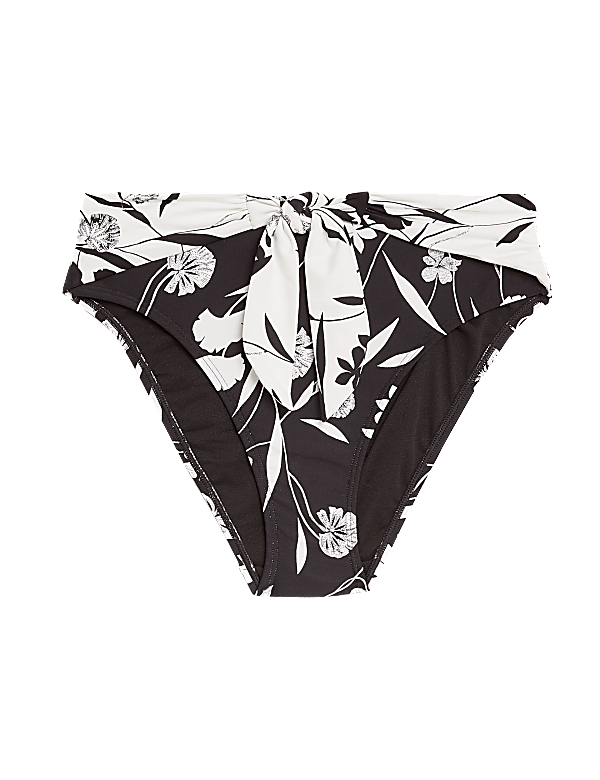 Floral High Waisted Bikini Bottoms