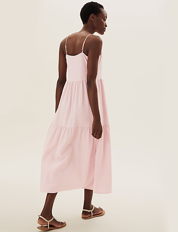 Linen Midi Tiered Dress