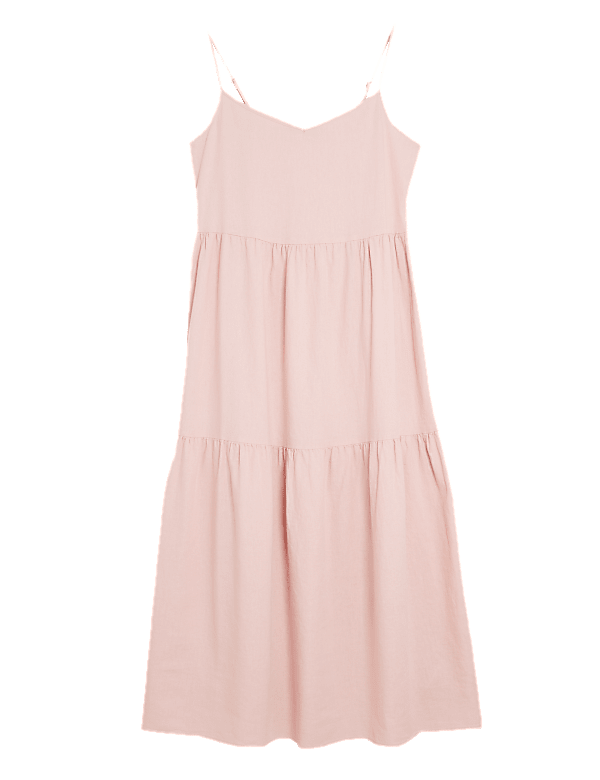 Linen Midi Tiered Dress