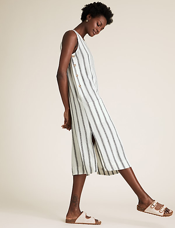 Linen midi shift dress online