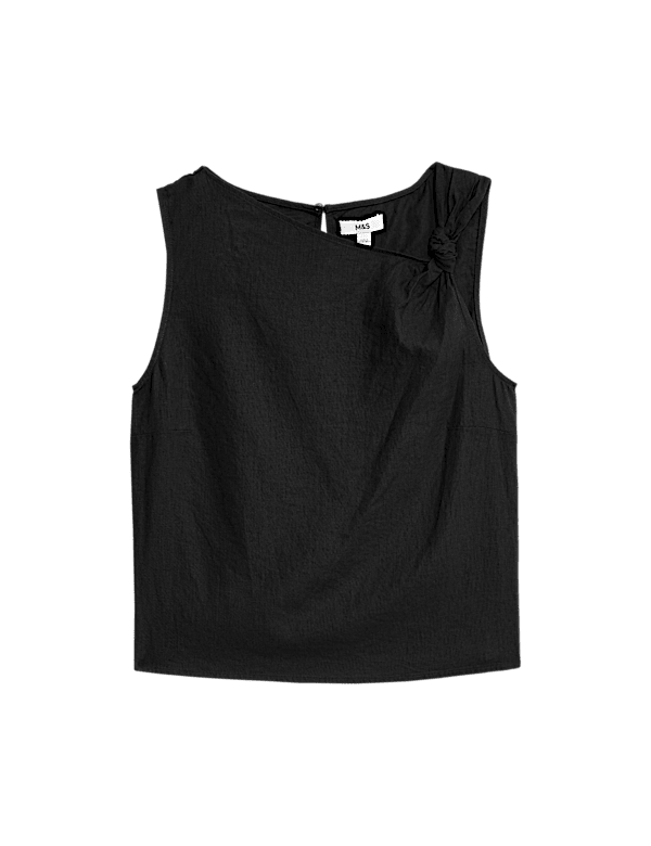 Linen Rich Twist One Shoulder Top