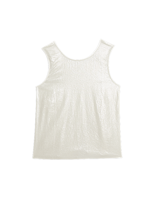 Linen Rich Shimmer Cross Back Tank Top