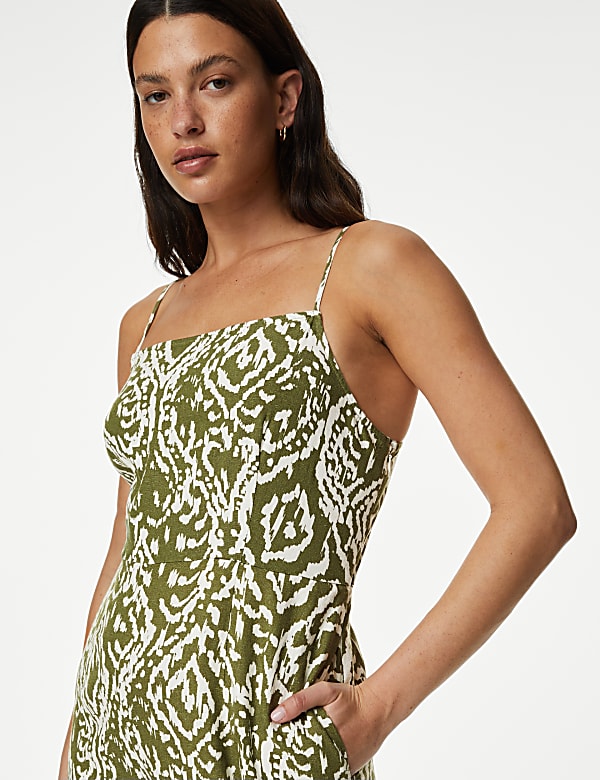 Linen Rich Printed Jumpsuit