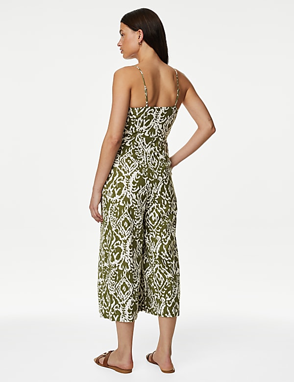 Linen Rich Printed Jumpsuit
