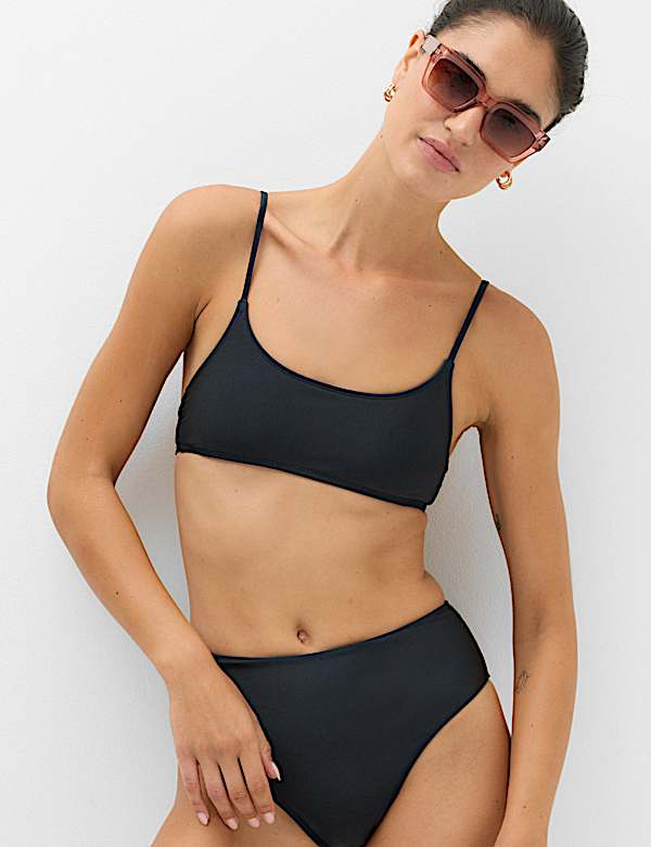 Scoop Neck Cropped Bikini Top