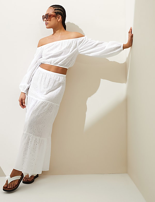 Textured Maxi Tiered Beach Skirt