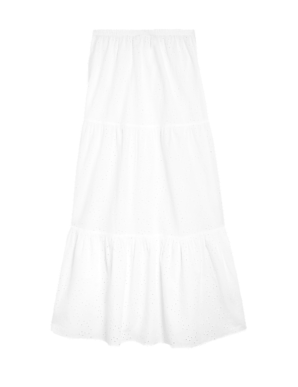 Textured Maxi Tiered Beach Skirt