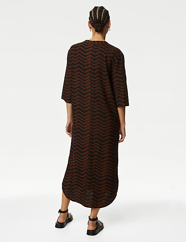 Linen Rich Printed V-Neck Tunic