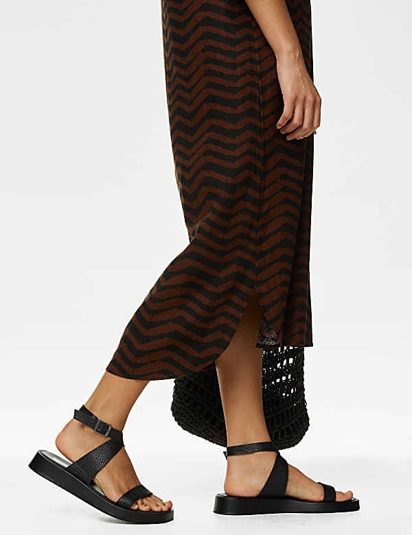 Linen Rich Printed V-Neck Tunic