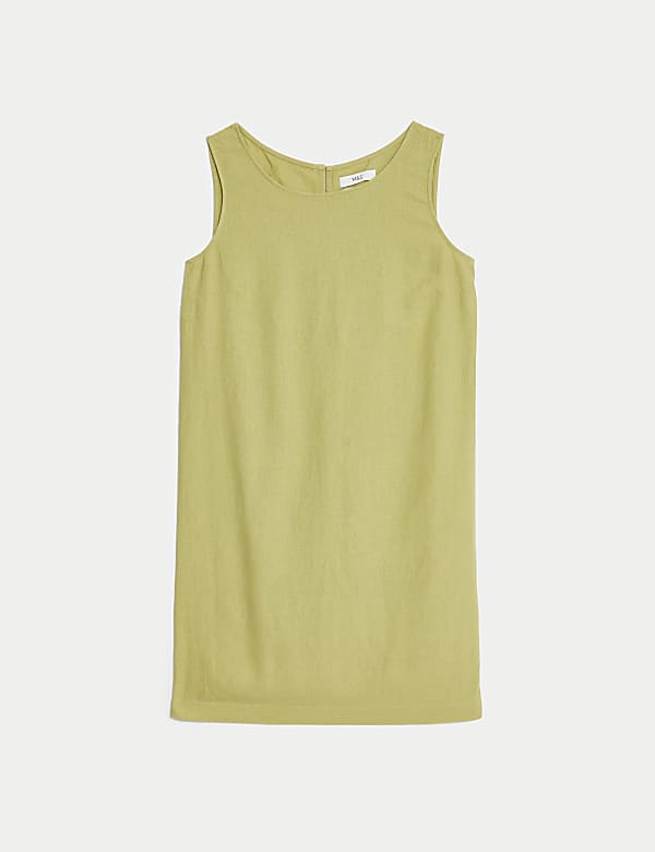 Linen Rich Knee Length Shift Dress - SI