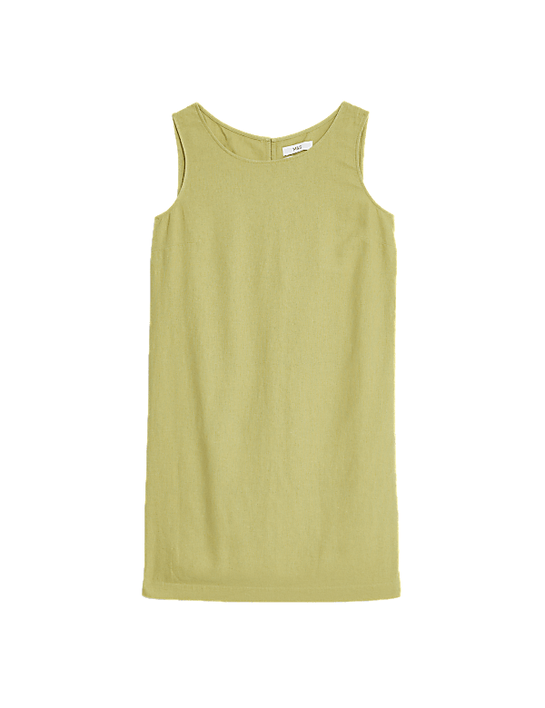 Linen Rich Knee Length Shift Dress