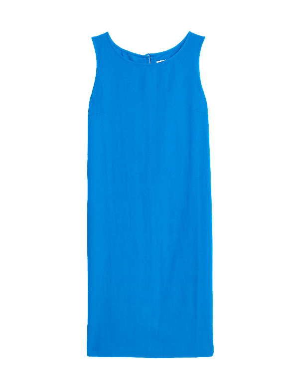 Linen Rich Knee Length Shift Dress