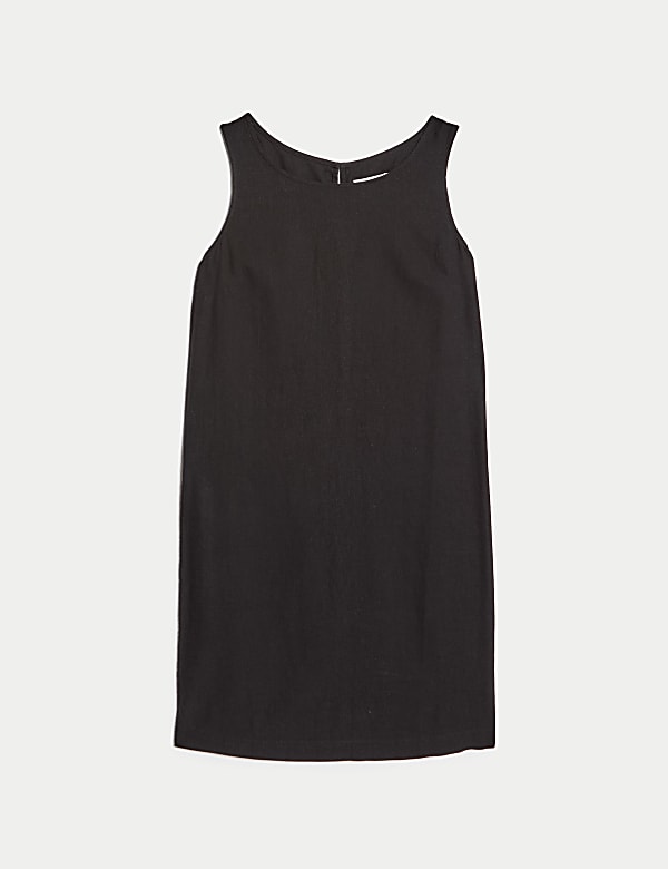 Black linen shift top