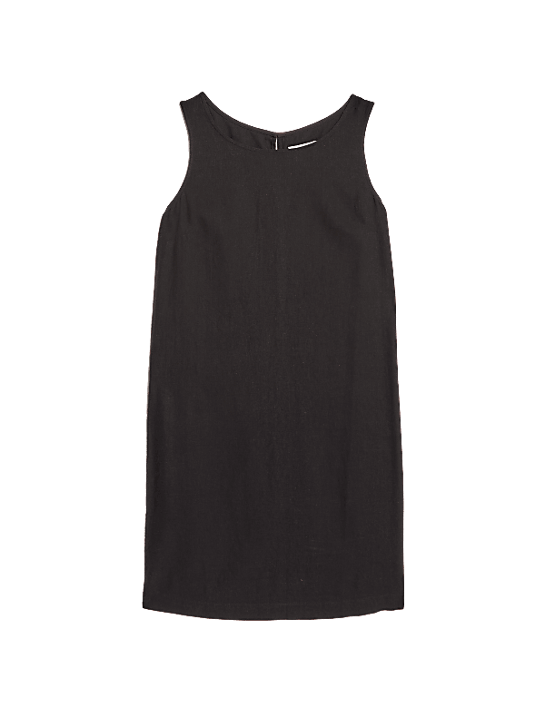 Linen Rich Knee Length Shift Dress