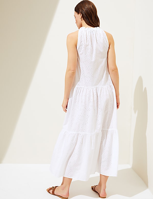 Pure Cotton Cutwork Midaxi Beach Dress