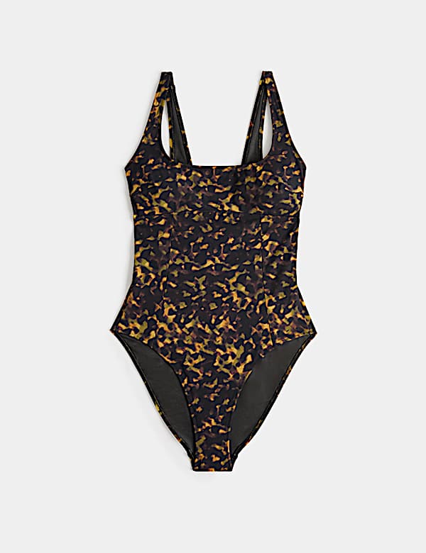 Printed Firm Control Scoop Neck Swimsuit - JO