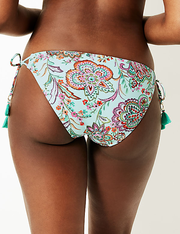 Paisley Print Tie Side Hipster Bikini Bottoms