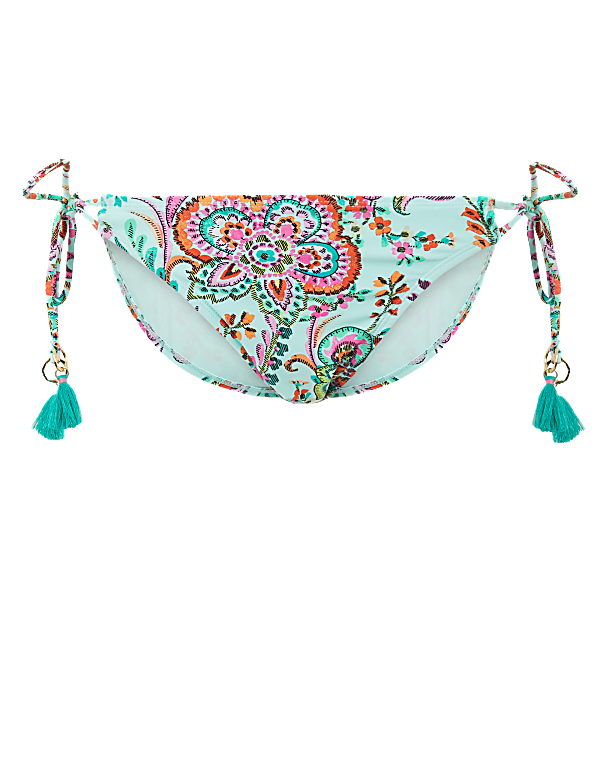 Paisley Print Tie Side Hipster Bikini Bottoms