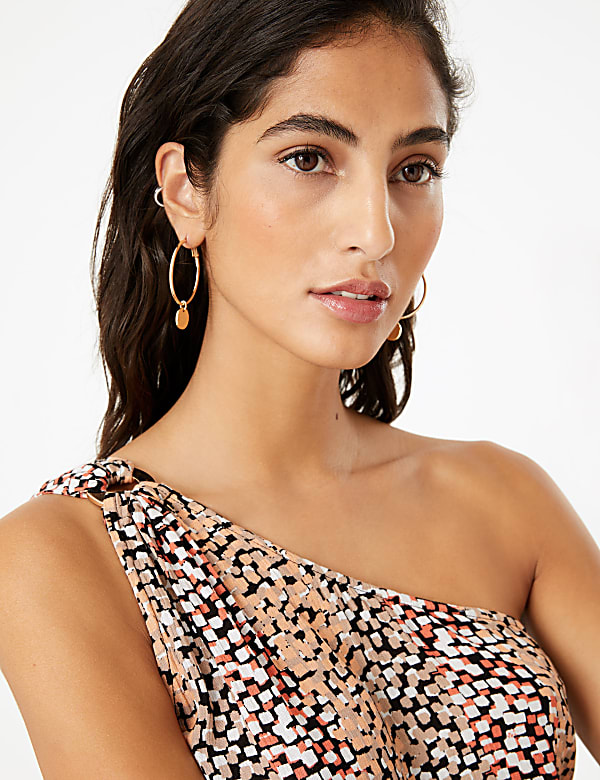 Printed One Shoulder Maxi Beach Dress