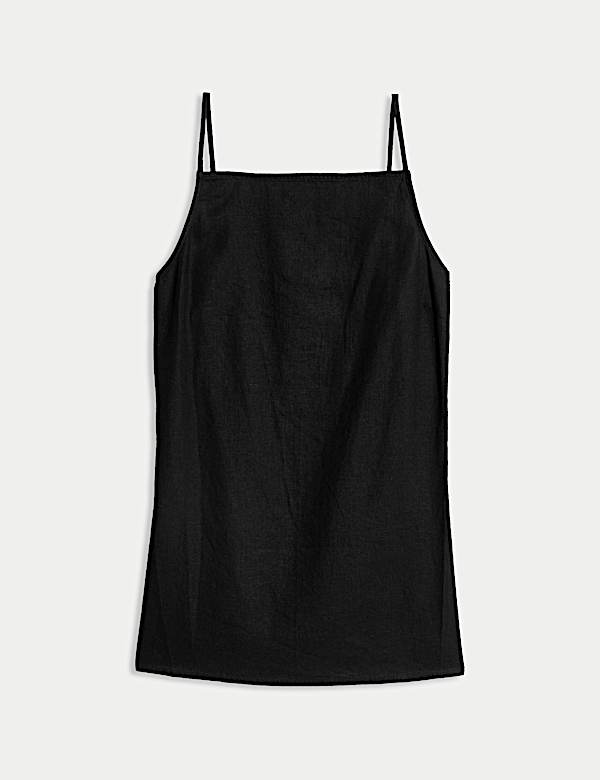 Linen Rich Button Detail Cami Top - GR