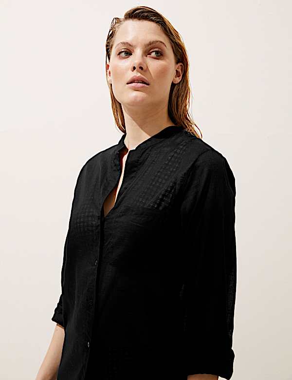 Pure Cotton Longline Beach Cover Up Shirt