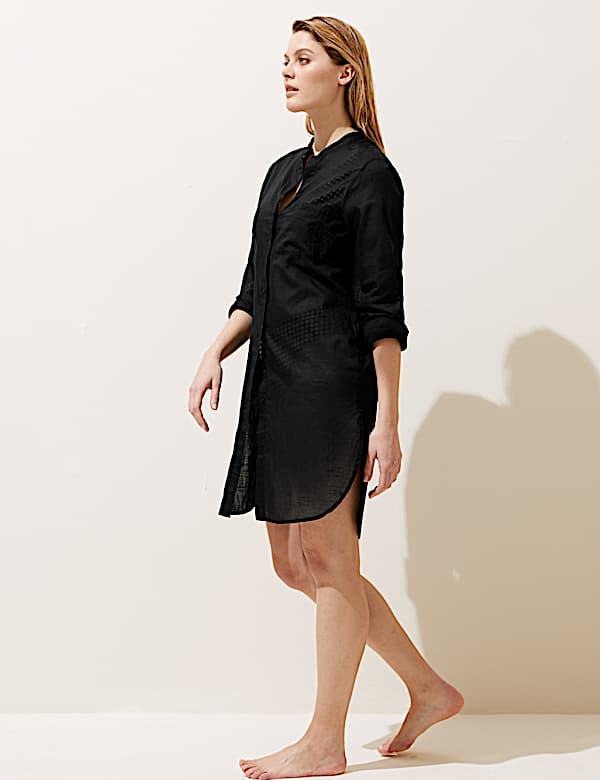 Pure Cotton Longline Beach Cover Up Shirt
