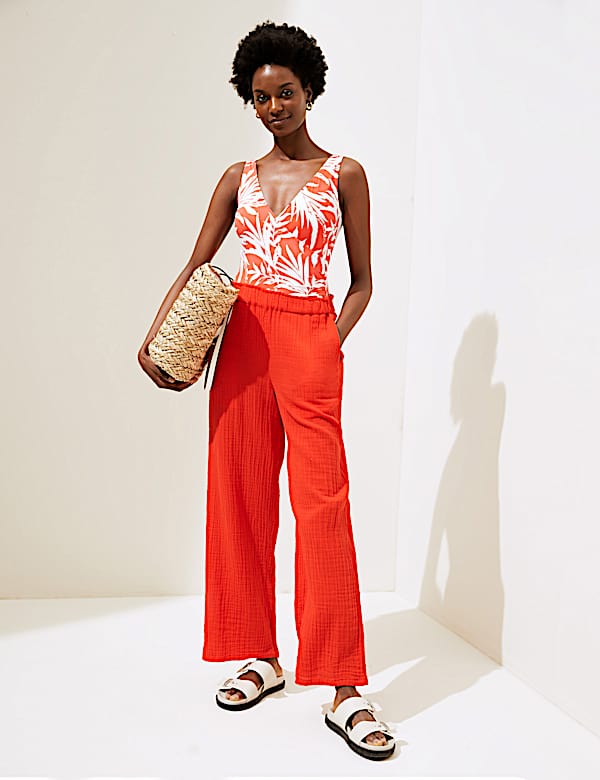 Celana Panjang Kaki Lebar Katun Murni - ID