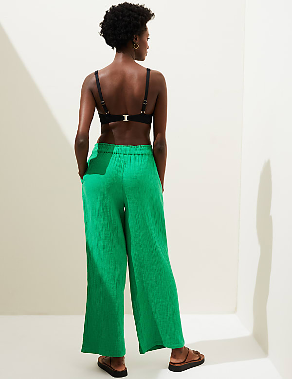 Pure Cotton Wide Leg Trousers