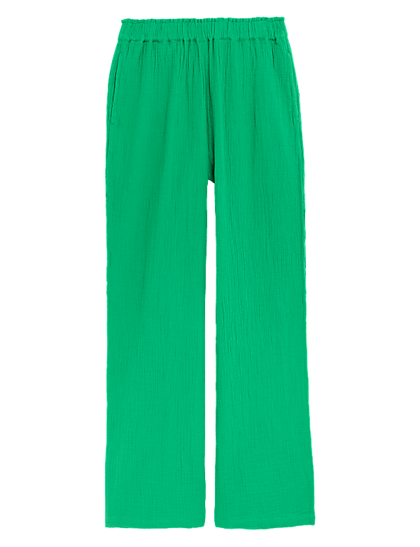 Pure Cotton Wide Leg Trousers