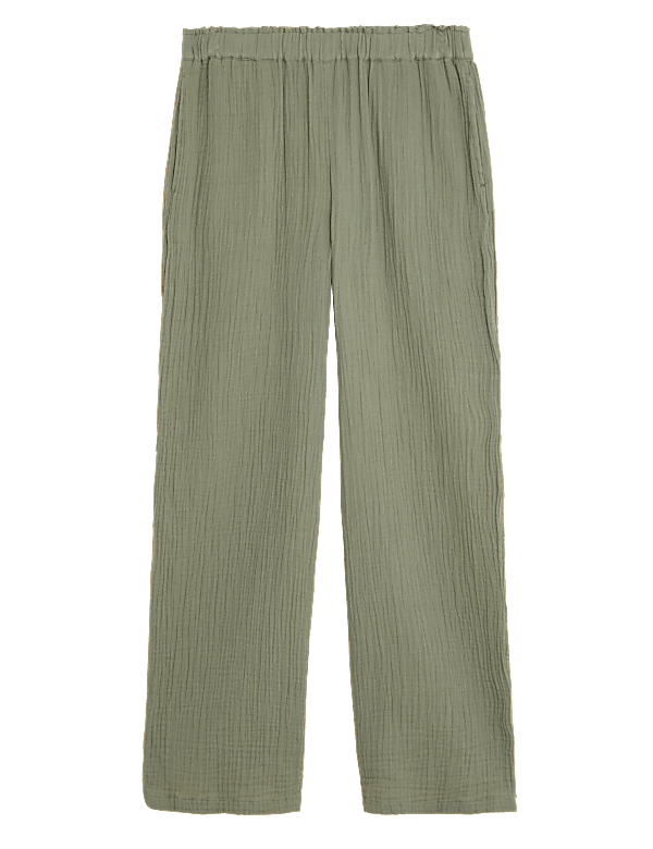 Pure Cotton Wide Leg Trousers