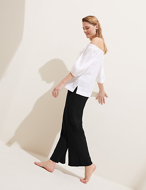 Pure Cotton Wide Leg Trousers