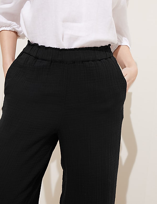 Pure Cotton Wide Leg Trousers