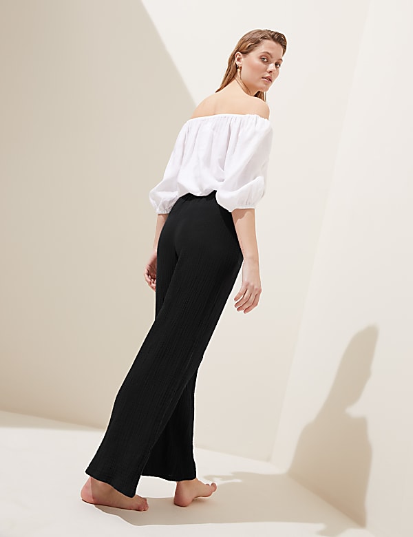 Pure Cotton Wide Leg Trousers