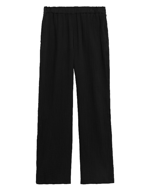 Pure Cotton Wide Leg Trousers