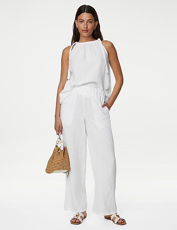 M&s womens cotton trousers hotsell