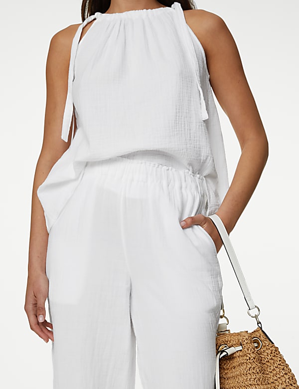 Pantalon large 100&nbsp;% coton - CH