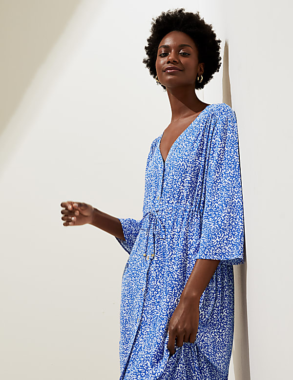 Buy Animal Button Through Kaftan Beach Dress at Marks Spencer