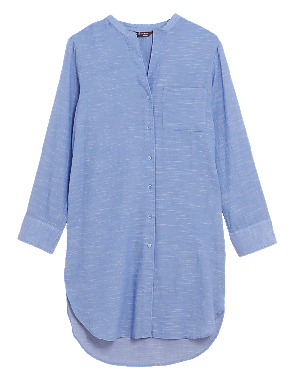 Pure Cotton Longline Beach Cover Up Shirt