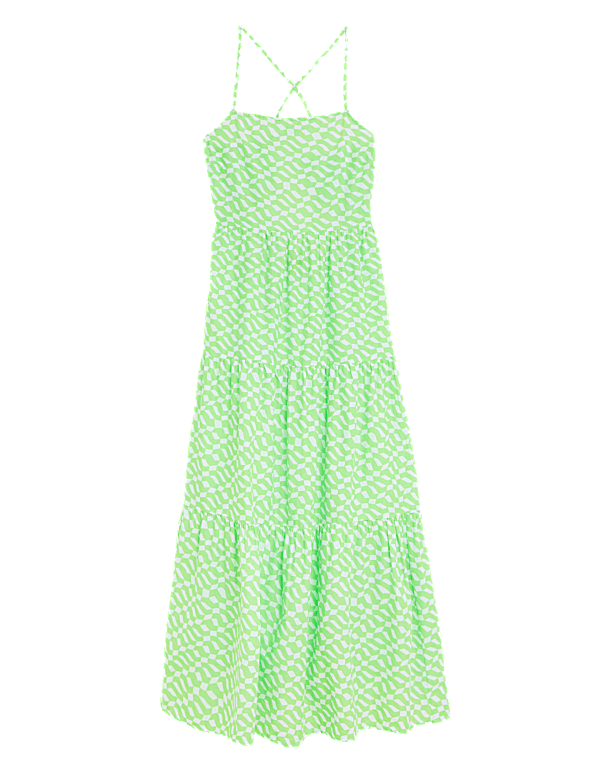 Pure Cotton Printed Midaxi Beach Dress