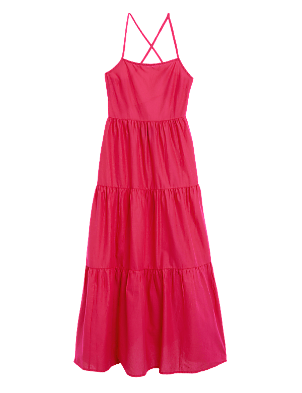 Pure Cotton Square Neck Midaxi Beach Dress