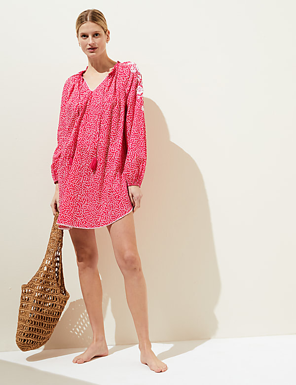 Pure Cotton Printed Beach Cover Up Kaftan