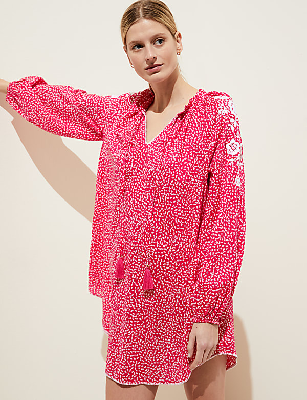 Pure Cotton Printed Beach Cover Up Kaftan