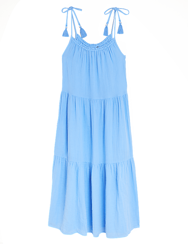Pure Cotton Tiered Midi Dress​