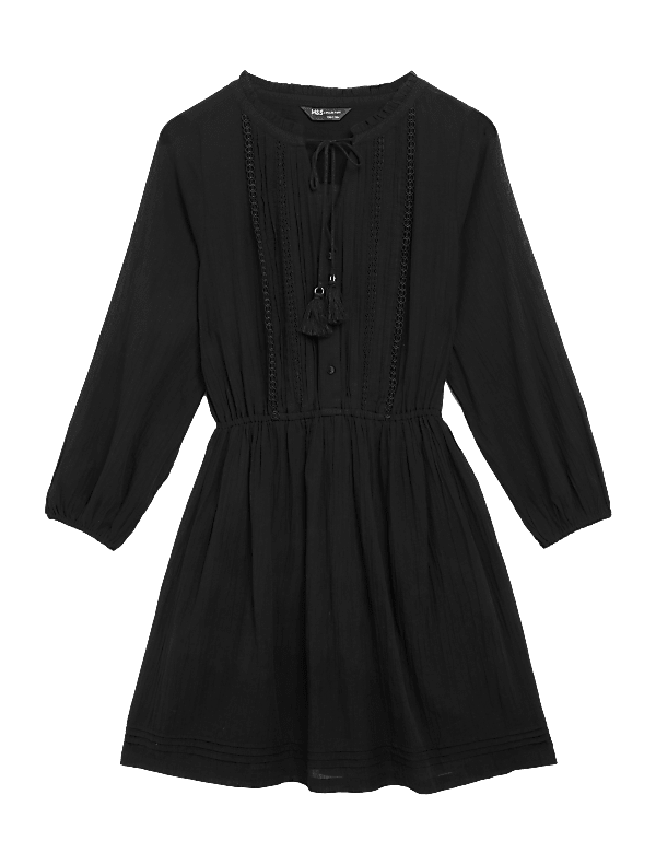 Pure Cotton Embroidered Mini Beach Dress