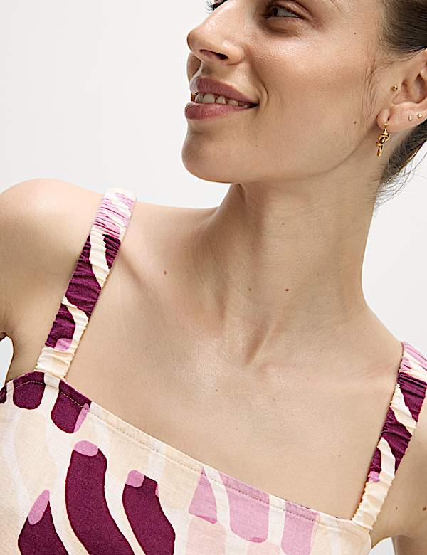 Linen Rich Printed Cami Top