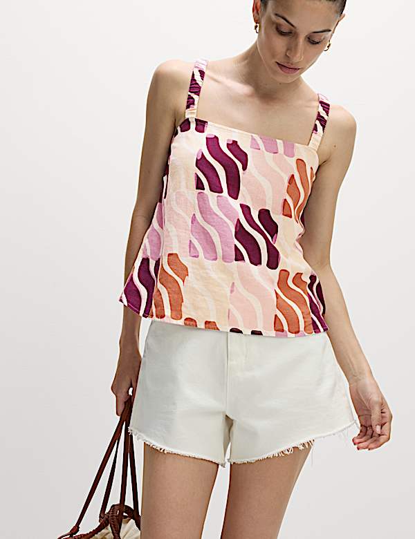Linen Rich Printed Cami Top