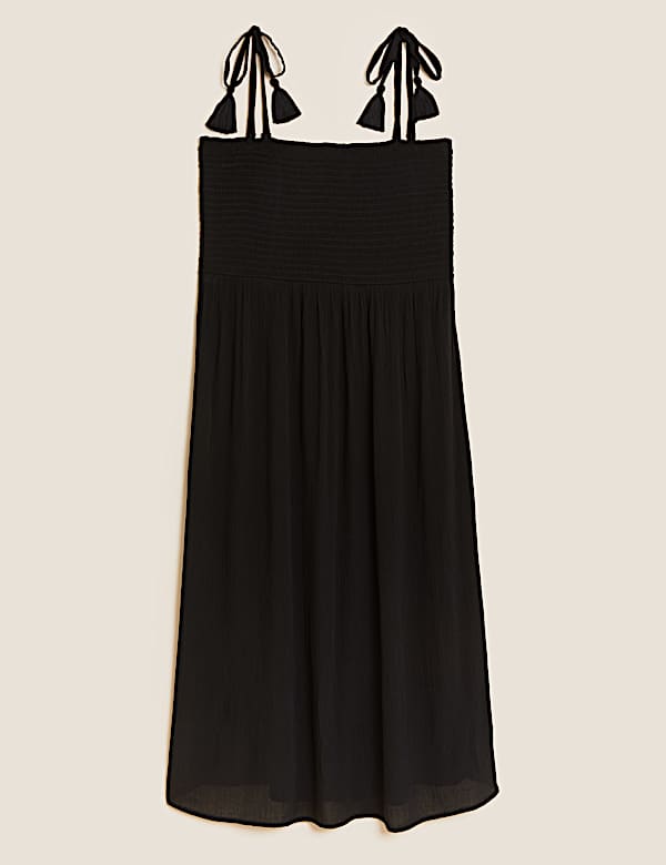 Square Neck Shirred Midi Dress - CZ