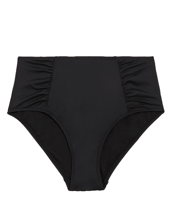 Ruched High Waisted Bikini Bottoms