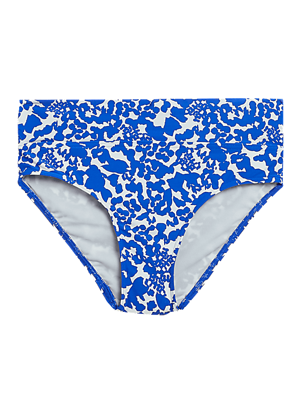 Animal Print Roll Top Bikini Bottoms